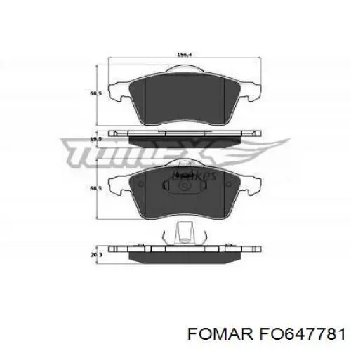 Передні тормозні колодки FO647781 Fomar Roulunds