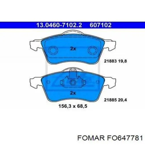 Купити FO647781 Fomar Roulunds Колодки гальмівні передні, дискові