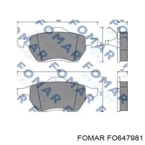 FO647981 Fomar Roulunds Передні гальмівні колодки