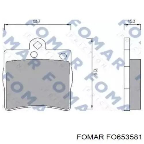 Колодки гальмові задні, дискові FO653581 Fomar Roulunds