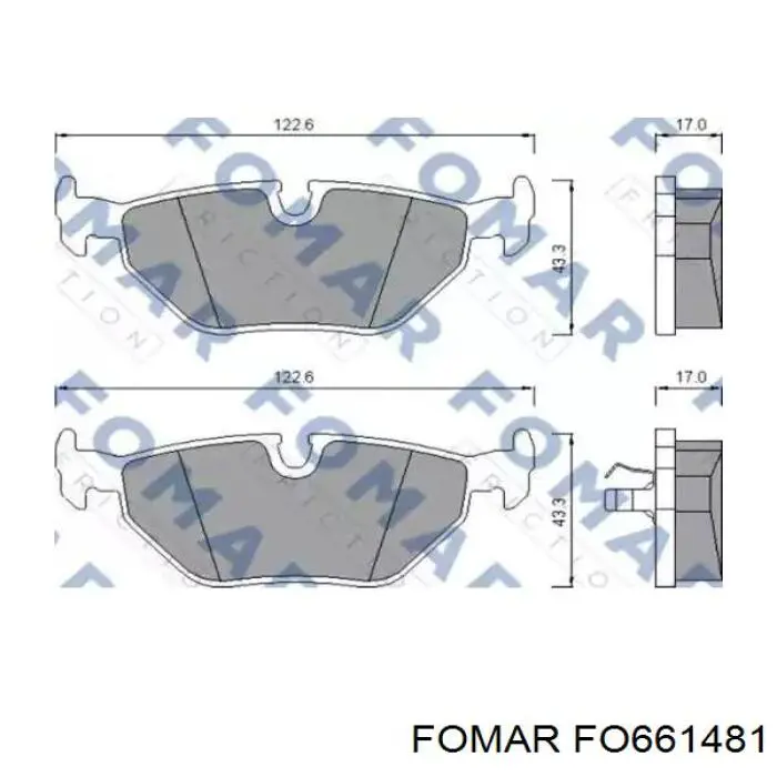 Задні гальмівні колодки FO661481 Fomar Roulunds
