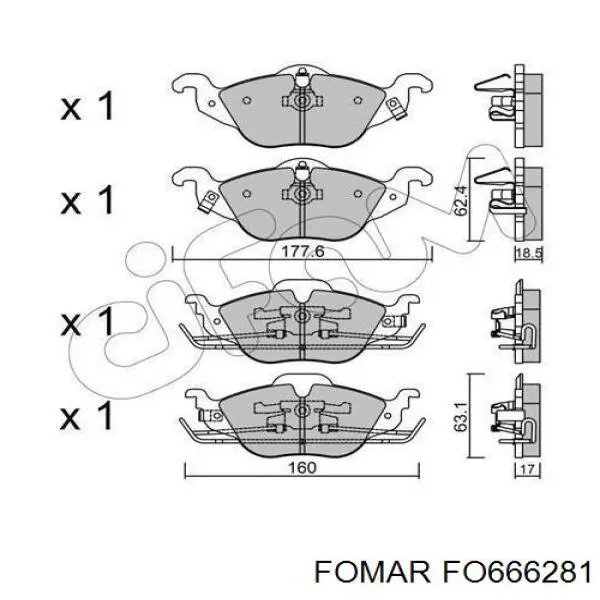 TX1221 Tomex Передні гальмівні колодки