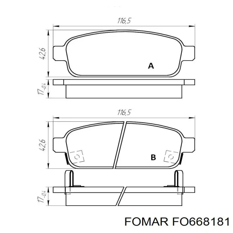Задні дискові колодки Fomar Roulunds FO668181