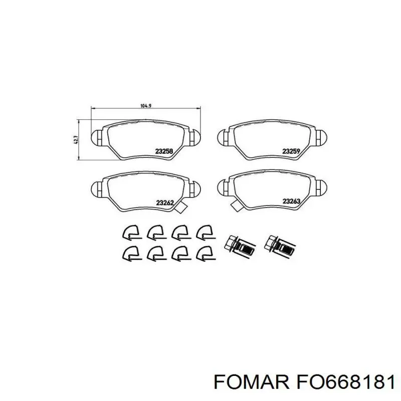 Купити FO668181 Fomar Roulunds Задні колодки