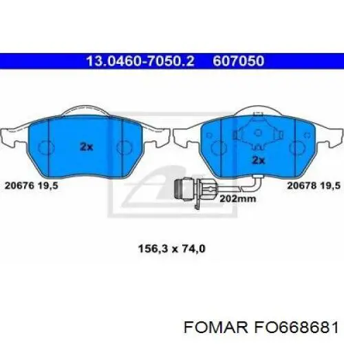 Купити FO668681 Fomar Roulunds Колодки гальмівні передні, дискові