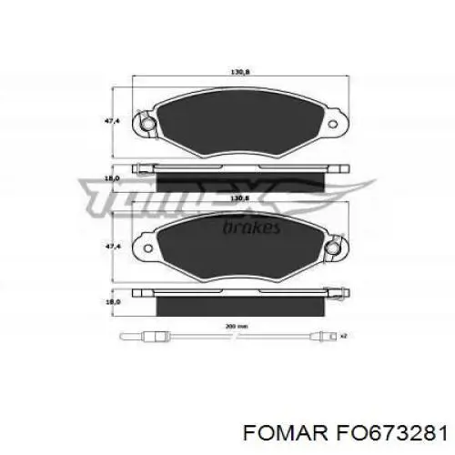 Тормозні колодки Fomar Roulunds FO673281
