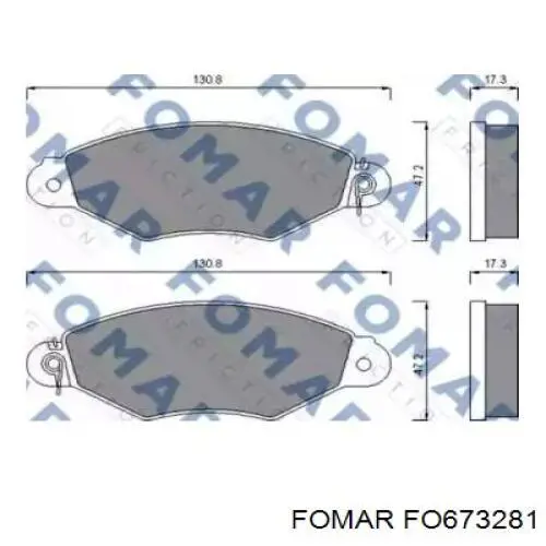 FO673281 Fomar Roulunds Передні гальмівні колодки