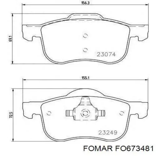 Тормозні колодки Fomar Roulunds FO673481