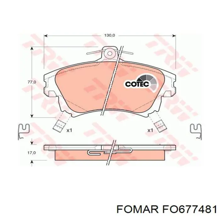 Купити FO677481 Fomar Roulunds Колодки гальмівні передні, дискові