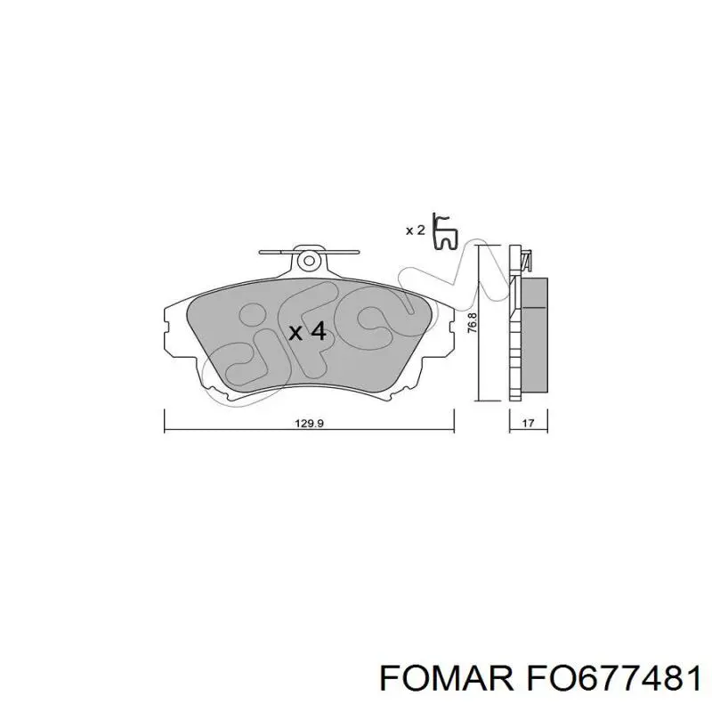 Передні тормозні колодки FO677481 Fomar Roulunds