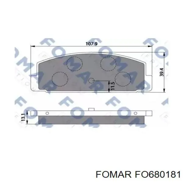 FO680181 Fomar Roulunds колодки гальмові задні, дискові