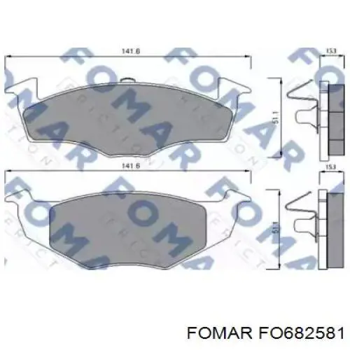 FO682581 Fomar Roulunds колодки гальмівні передні, дискові