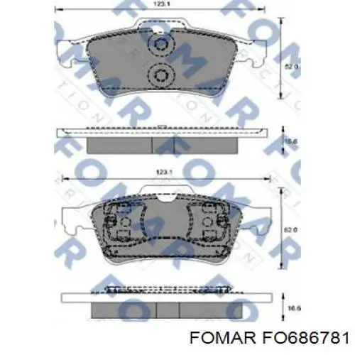 Колодки гальмові задні, дискові FO686781 Fomar Roulunds