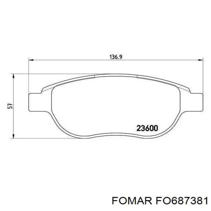 FO687381 Fomar Roulunds Передні гальмівні колодки