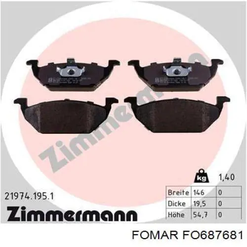 Тормозні колодки Fomar Roulunds FO687681