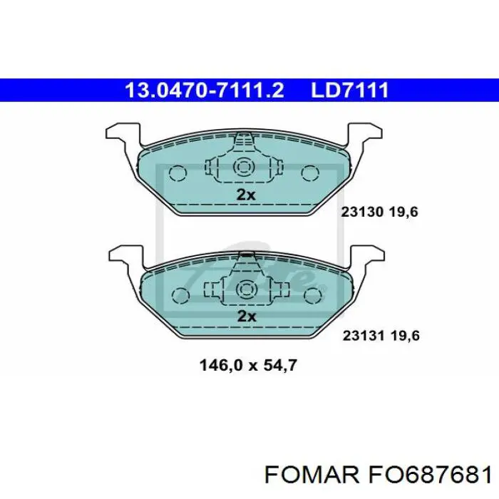 Купити FO687681 Fomar Roulunds Колодки гальмівні передні, дискові