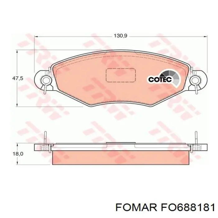 Тормозні колодки Fomar Roulunds 688181