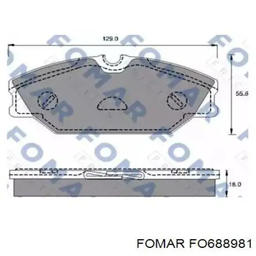 FO688981 Fomar Roulunds Передні гальмівні колодки