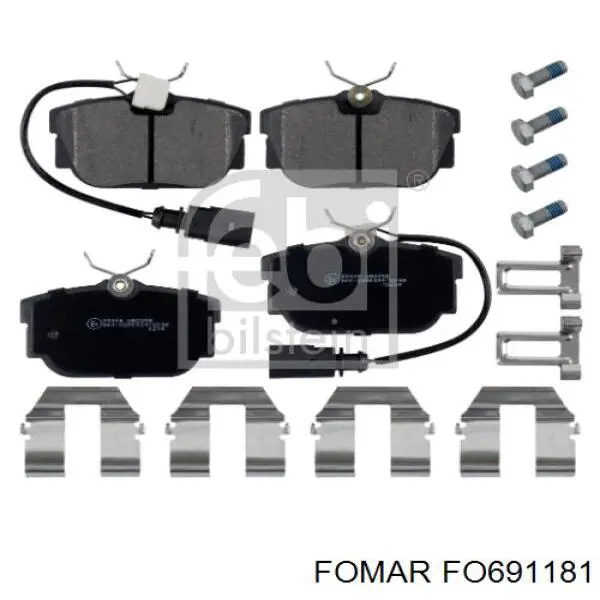 FO691181 Fomar Roulunds Колодки гальмівні задні, дискові