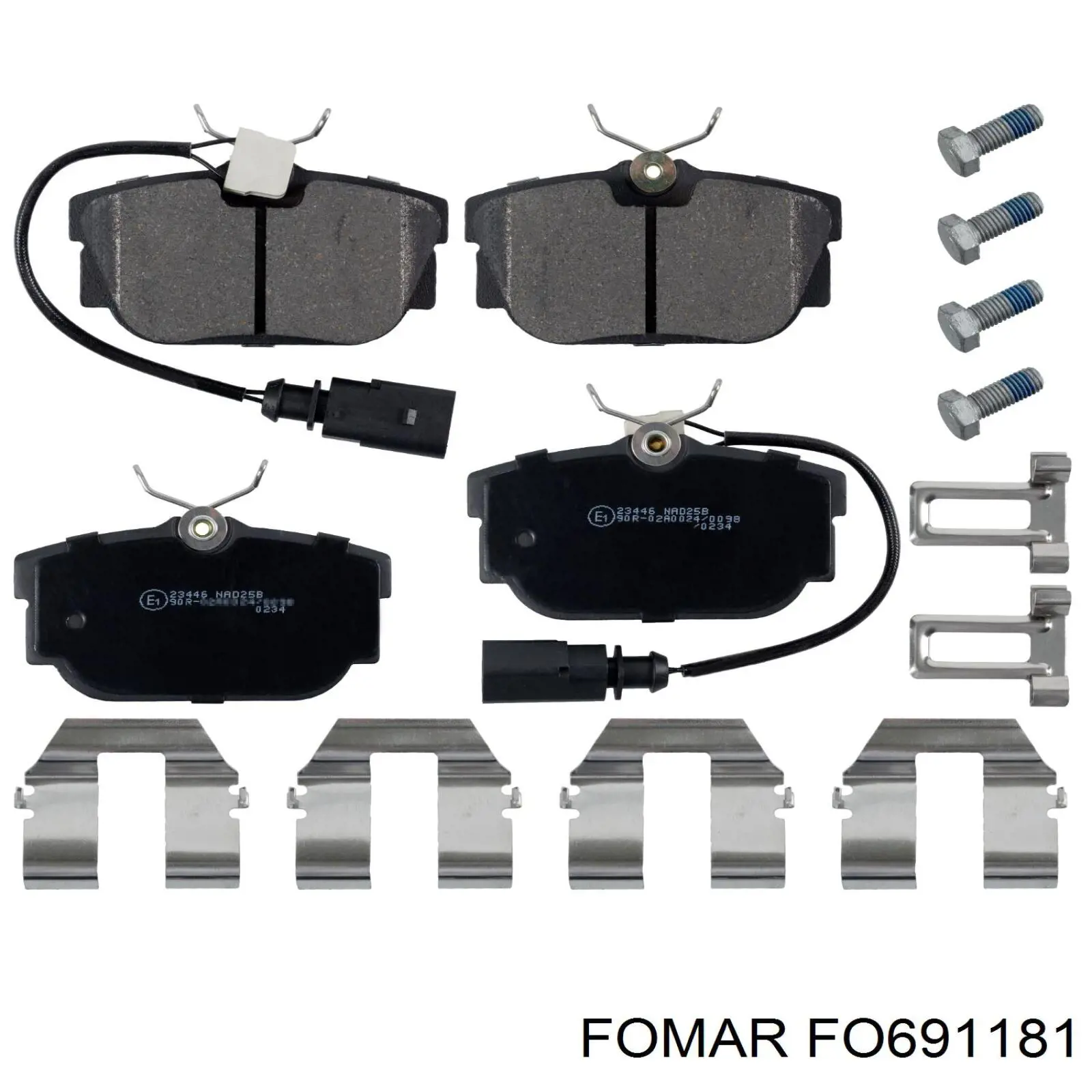 Колодки гальмові задні, дискові FO691181 Fomar Roulunds