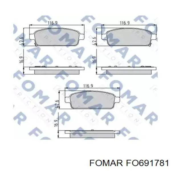 Купити FO691781 Fomar Roulunds Задні колодки
