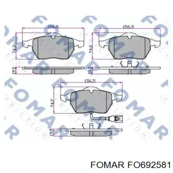 Гальмівні колодки Fomar Roulunds FO692581 ціна, від 27.68 USD