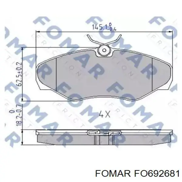 Гальмівні колодки Fomar Roulunds FO692681 ціна, від 22.80 USD