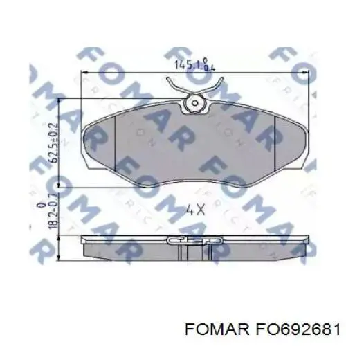 Колодки гальмівні передні, дискові FO692681 Fomar Roulunds