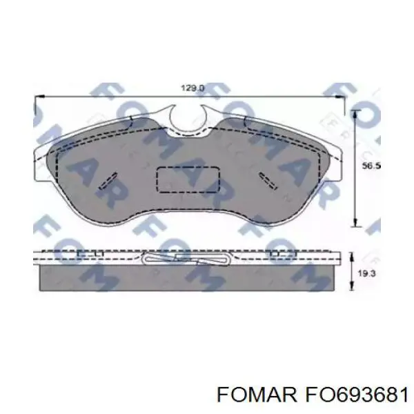 FO693681 Fomar Roulunds Передні гальмівні колодки
