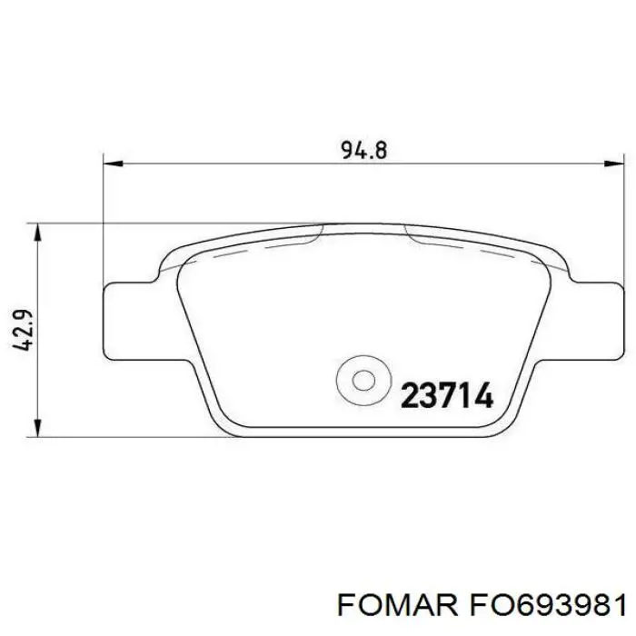 Задні гальмівні колодки FO693981 Fomar Roulunds