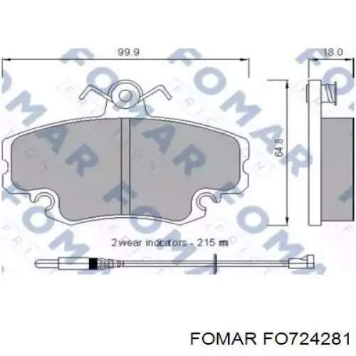 FO724281 Fomar Roulunds колодки гальмівні передні, дискові