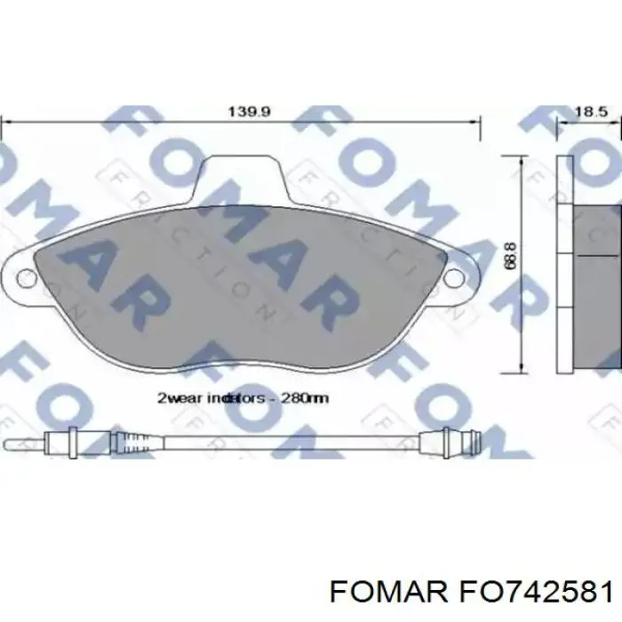 Гальмівні колодки Fomar Roulunds FO742581 ціна, від 19.59 USD