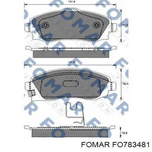 FO783481 Fomar Roulunds Передні гальмівні колодки