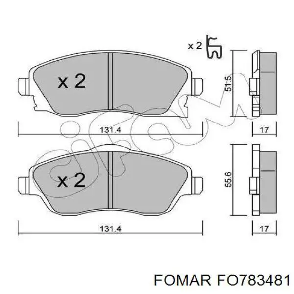 Купити FO783481 Fomar Roulunds Колодки гальмівні передні, дискові