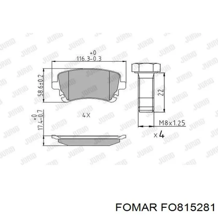 Задні дискові колодки Fomar Roulunds FO815281
