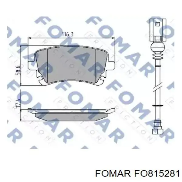 FO815281 Fomar Roulunds Колодки гальмівні задні, дискові