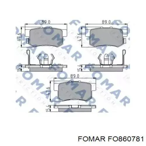 Колодки гальмові задні, дискові FO860781 Fomar Roulunds