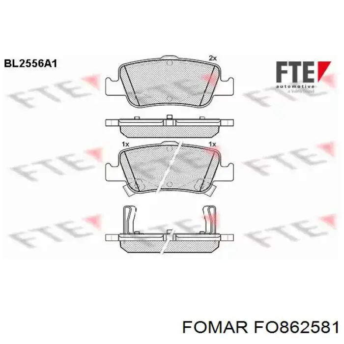 Задні гальмівні колодки FO862581 Fomar Roulunds