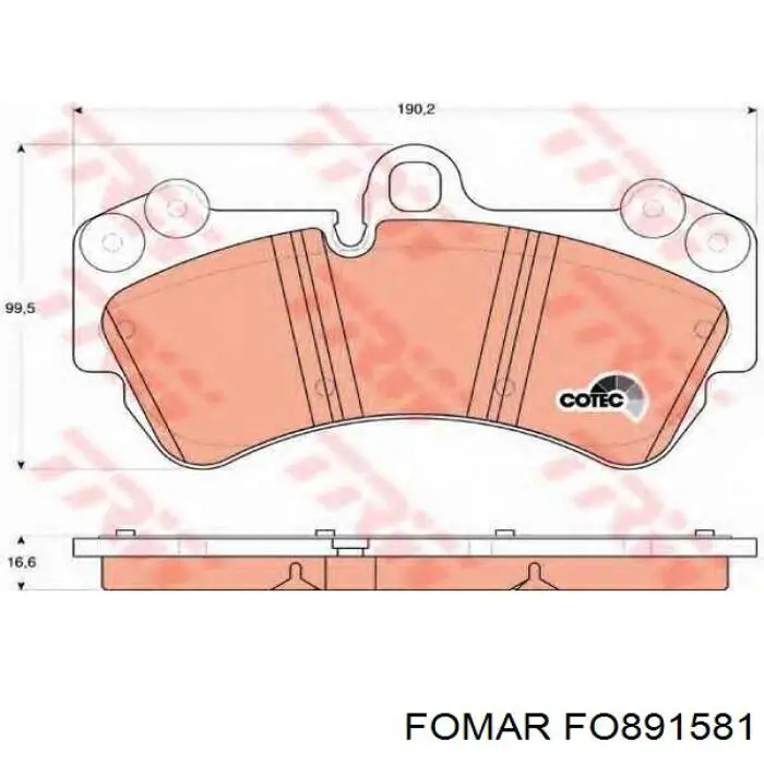 Купити 95535193904 Porsche Колодки гальмівні передні, дискові