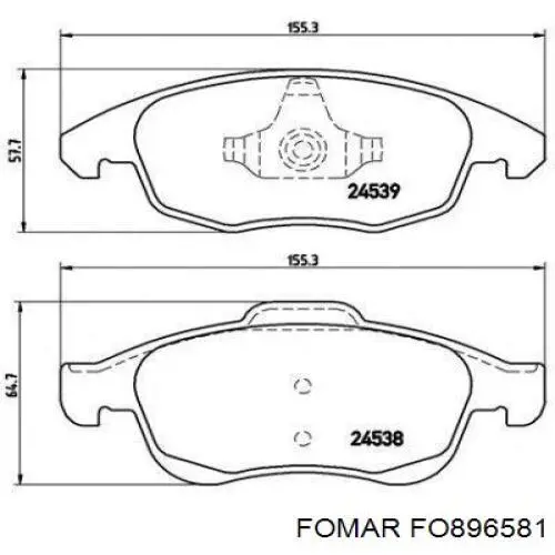 Задні дискові колодки Fomar Roulunds FO896581