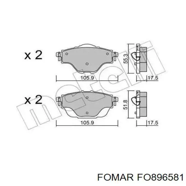 Задні гальмівні колодки Fomar Roulunds FO896581 ціна, від 19.52 USD