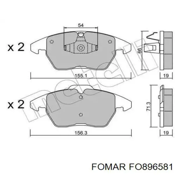 Задні гальмівні колодки FO896581 Fomar Roulunds