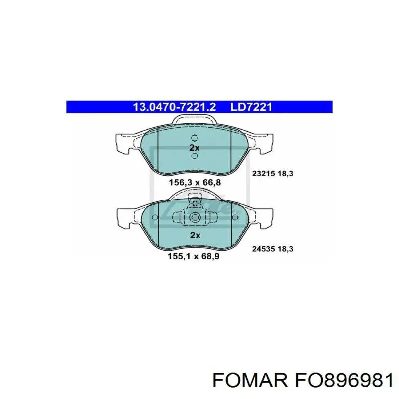 Гальмівні колодки Fomar Roulunds FO896981 ціна, від 25.75 USD