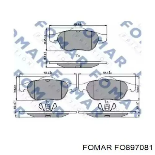 FO897081 Fomar Roulunds колодки гальмівні передні, дискові