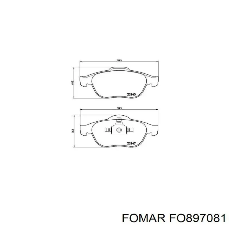 Передні тормозні колодки FO897081 Fomar Roulunds