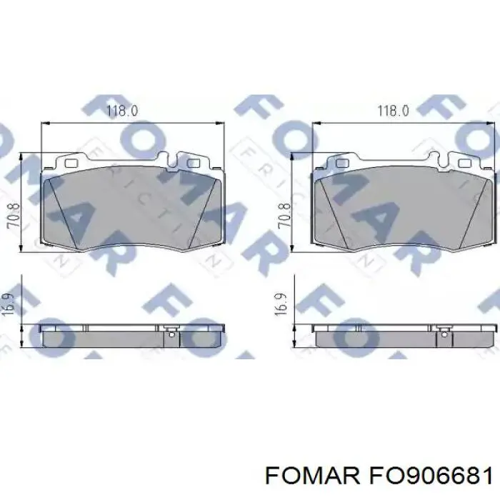 Передні тормозні колодки 906681 Fomar Roulunds