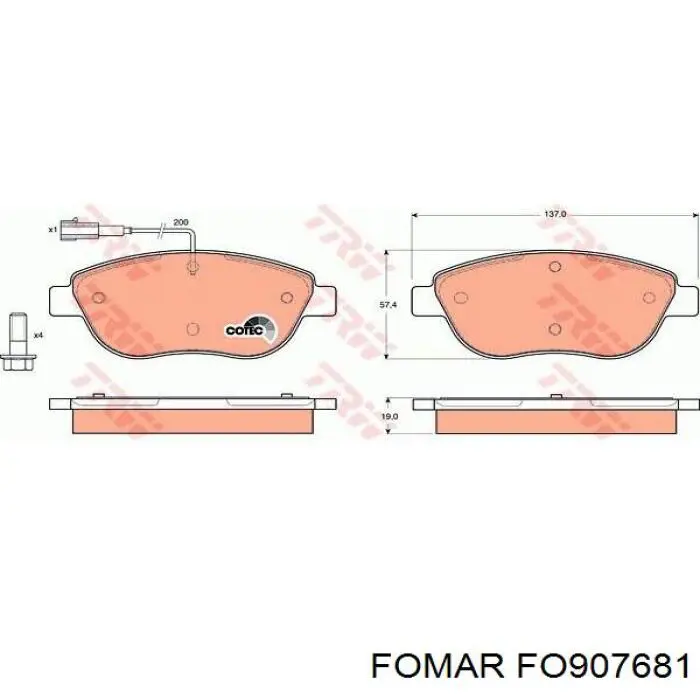 Передні тормозні колодки 71772521 Fiat/Alfa/Lancia