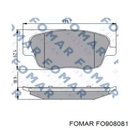 FO908081 Fomar Roulunds колодки гальмівні передні, дискові
