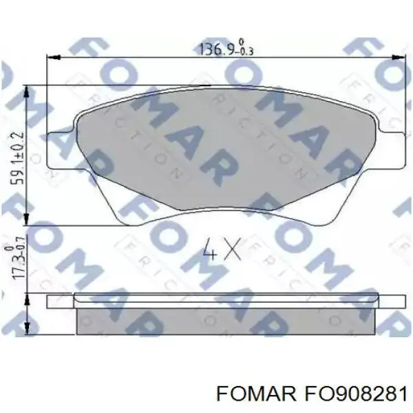 Гальмівні колодки Fomar Roulunds FO908281 ціна, від 21.51 USD