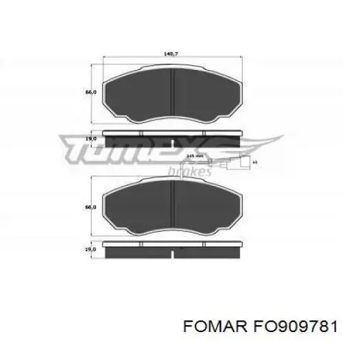 Гальмівні колодки Fomar Roulunds FO909781 ціна, від 19.38 USD